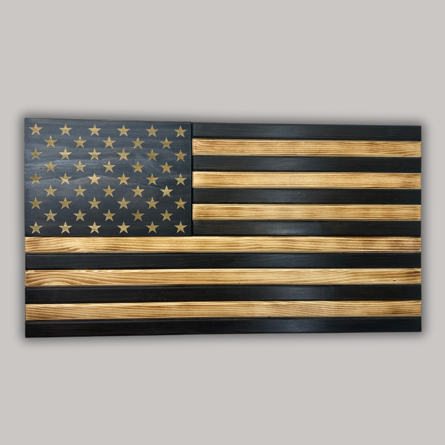 Standard Wooden American Flag (Black/White)