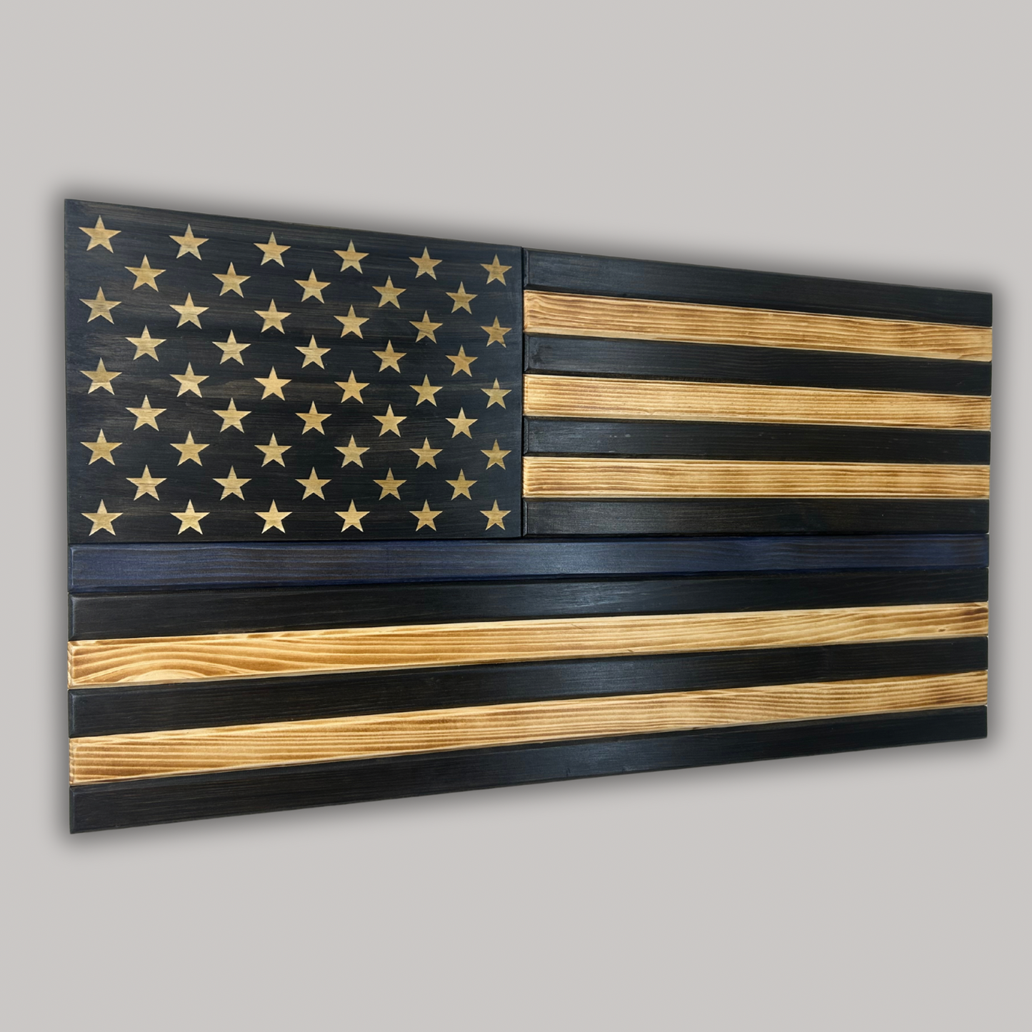 Standard Wooden American Flag (Thin Blue Line)
