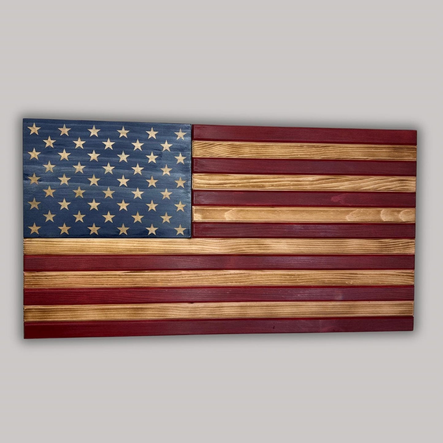 Unique Handcrafted Wooden American Flag with Engraved Stars, Rustic Patriotic Decor, EMS, Firefighter, Police, Military, Veterans Day Gift