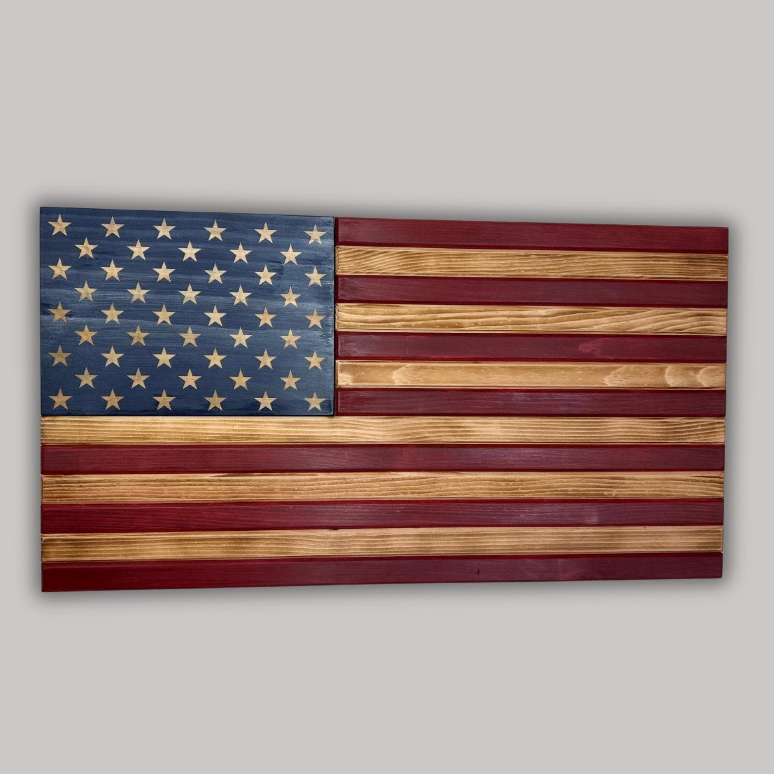 Unique Handcrafted Wooden American Flag with Engraved Stars, Rustic Patriotic Decor, EMS, Firefighter, Police, Military, Veterans Day Gift