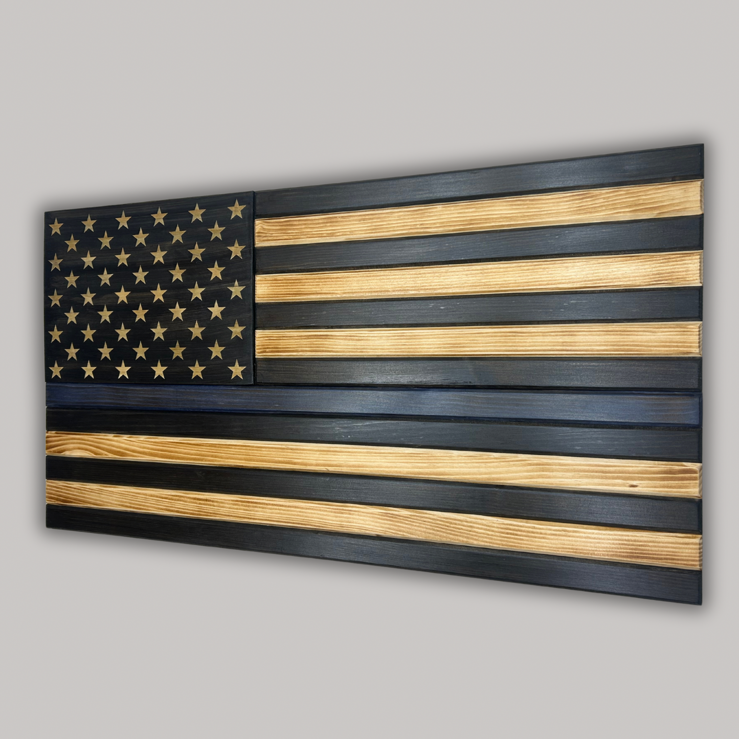 Standard Wooden American Flag (Thin Blue Line)