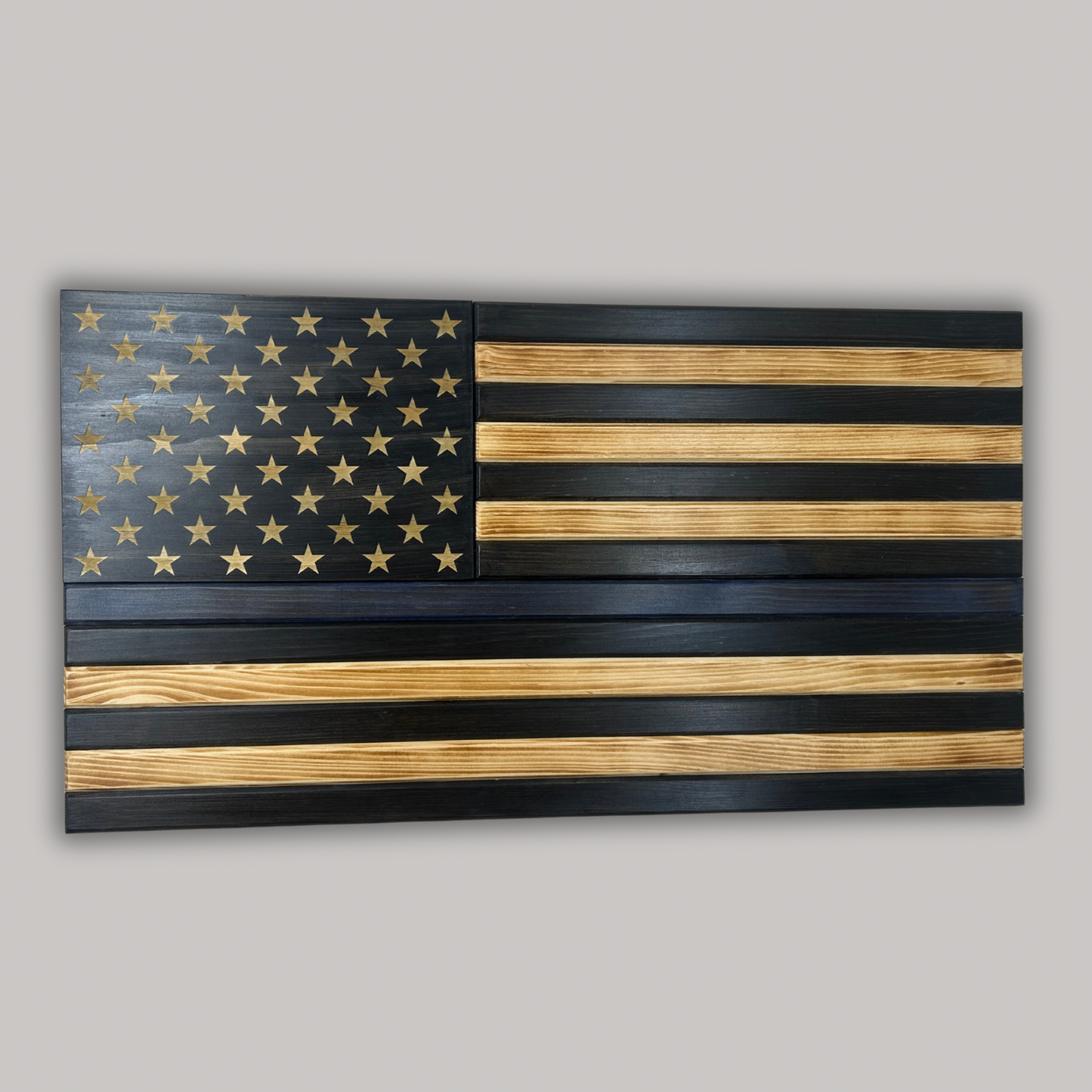 Standard Wooden American Flag (Thin Blue Line)